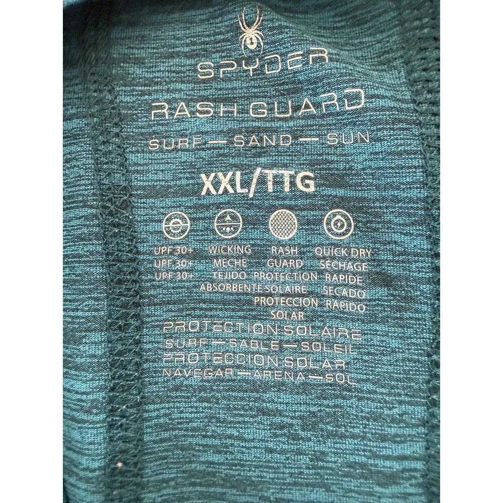 Spyder Swim Rash Guard Tee Men’s Sz XXL Surf Sand Sun UPF+30